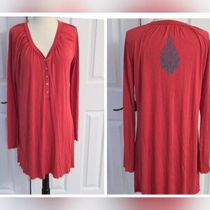 SIR ALISTAIR RAI DRESS TUNIC LOUNGEWEAR PAISLEY KHARI LOVE MOTIF M/L